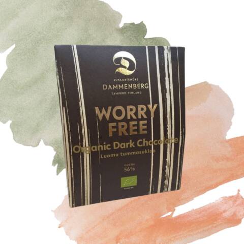 Worry free luomu, tumma suklaanappi 90g ,56 %
