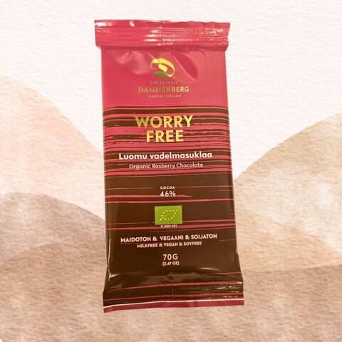 Worry free vadelma suklaalevy - 46 % 70g - luomu