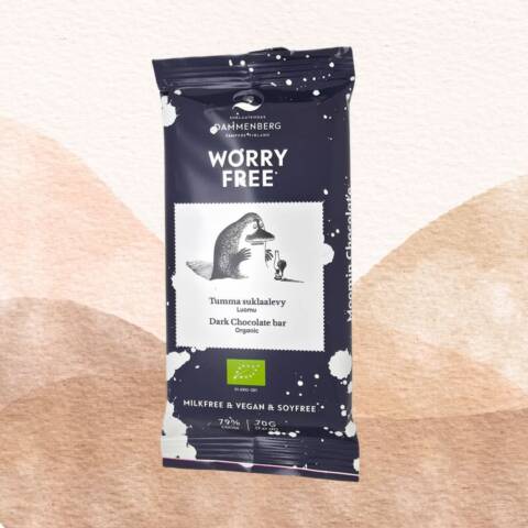 Muumi tumma suklaalevy 70g - 79% maidoton, soijaton, luomu
