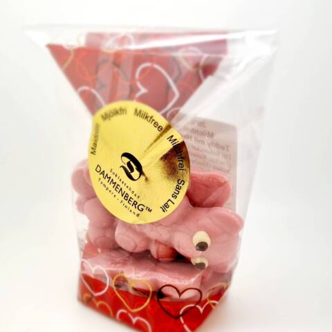 Vadelma Nalle 6 kpl 75g - 39 % valko kaakao