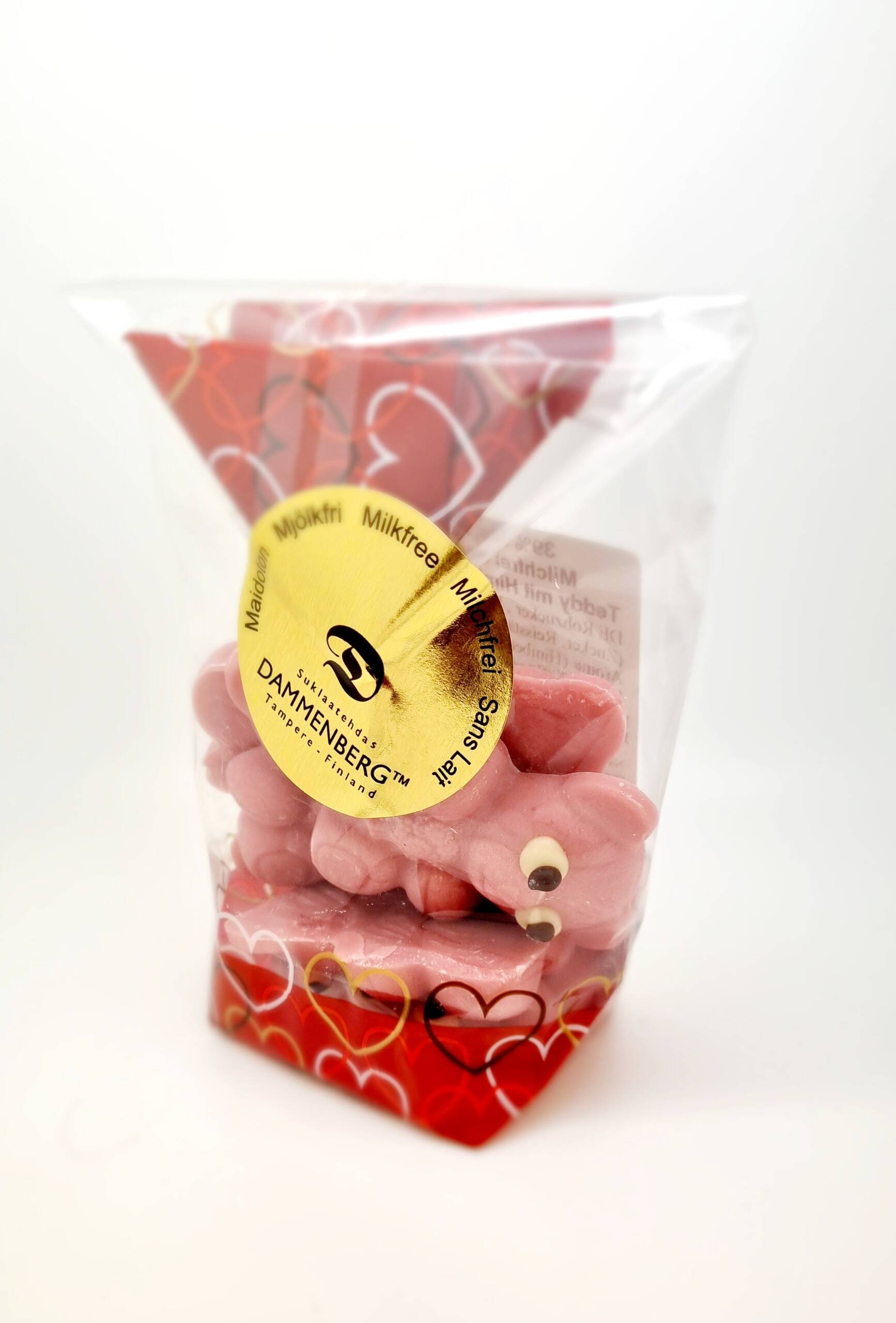 Vadelma Nalle 6 kpl 75g - 39 % valko kaakao