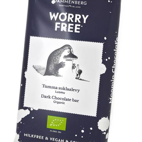 Muumi tumma suklaalevy 70g - 79% maidoton, soijaton, luomu