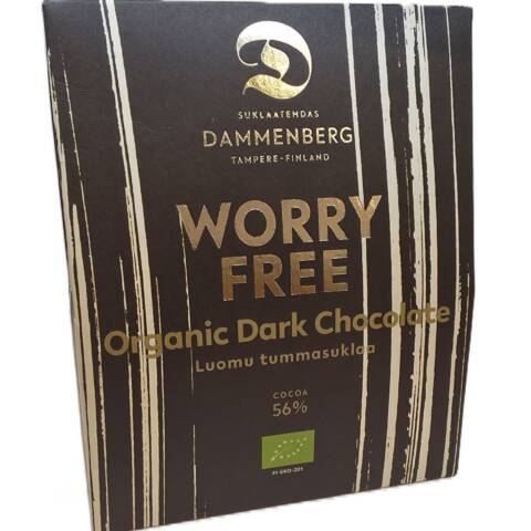 Worry free luomu, tumma suklaanappi 90g ,56 %