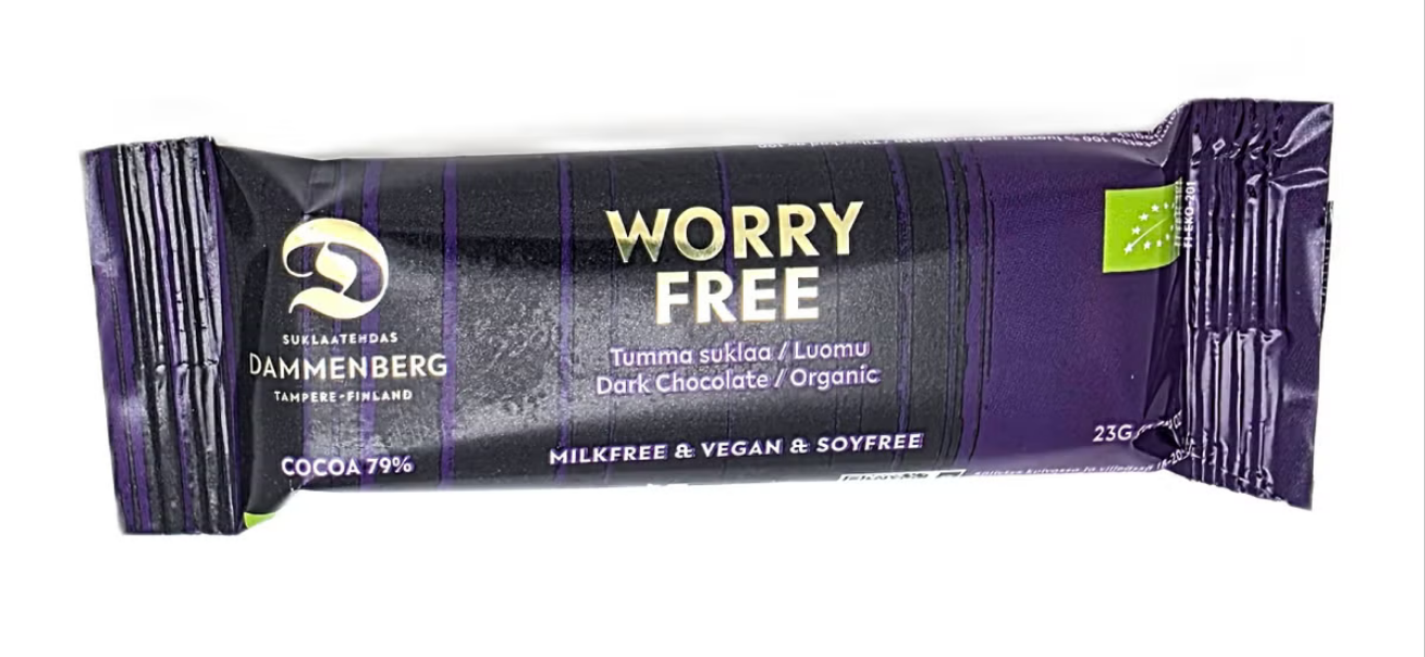 Worry free Tumma suklaapatukka -79 % 23 g - luomu